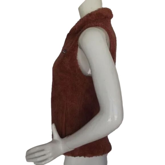 PATAGONIA Fleece Vest, S, Furry/Fleece Cedar/Rust, Zipper front, Stand up collar - Picture 10 of 16